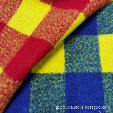 Boucle fashion Plaid Brushed design fabric